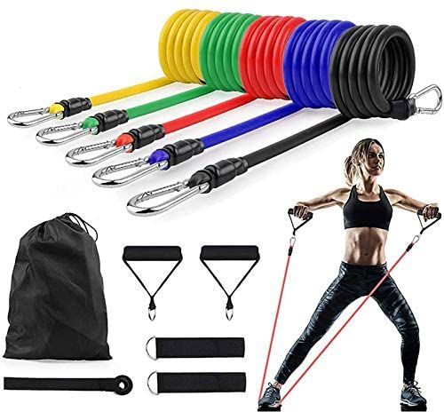 11-Piece Set of Premium Power Resistance Exercise Bands