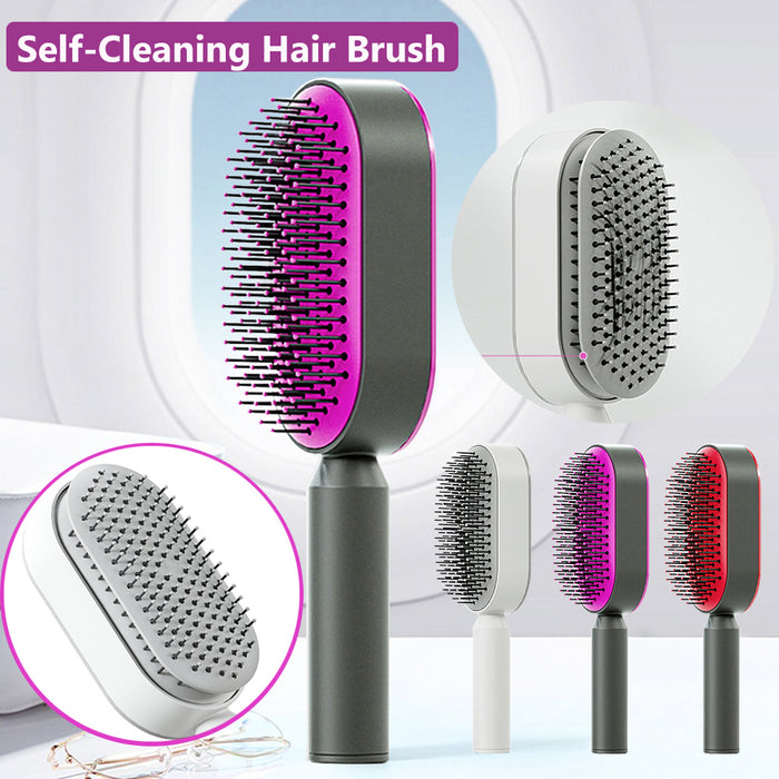 Women's Self-Cleaning Hairbrush - Hair Loss Prevention